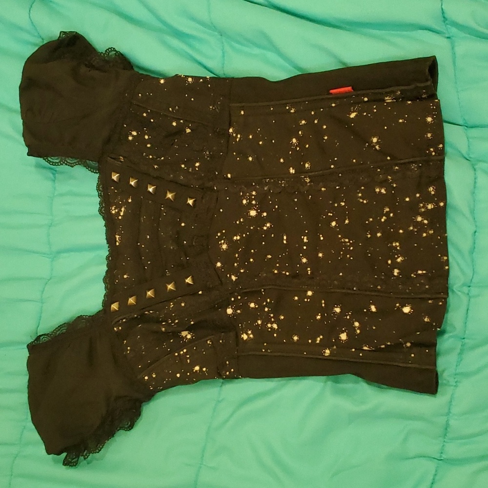 Tripp NYC Corset size XS w/ white paint splatter pattern